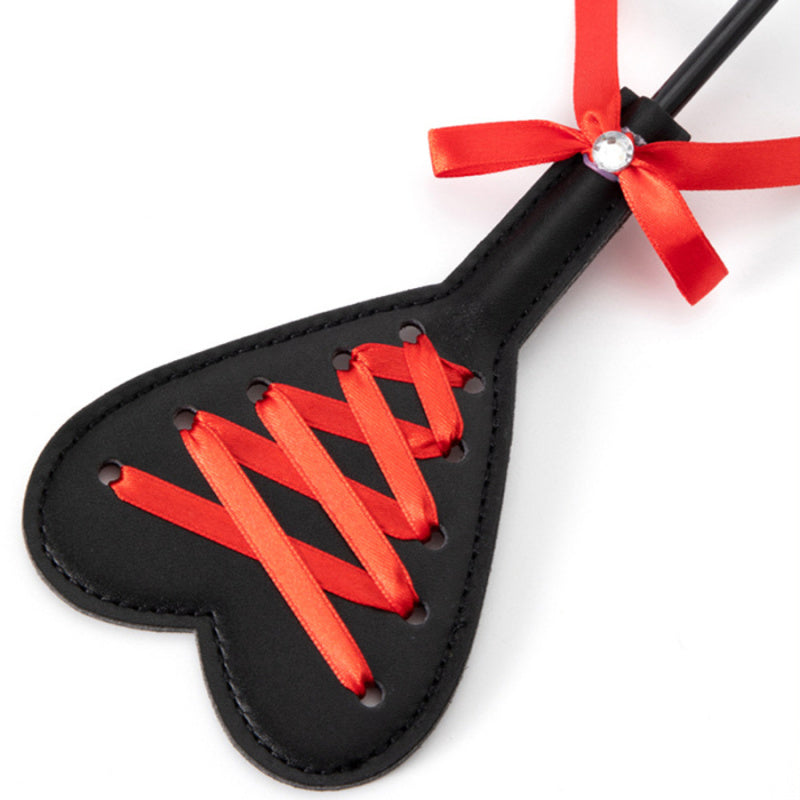 Heart Shape Spanking Crop – Red Ribbon BDSM Whip