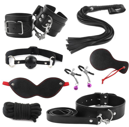 Safiro ~ 8 Piece BDSM Bondage Kit – Beginner’s Pleasure Set