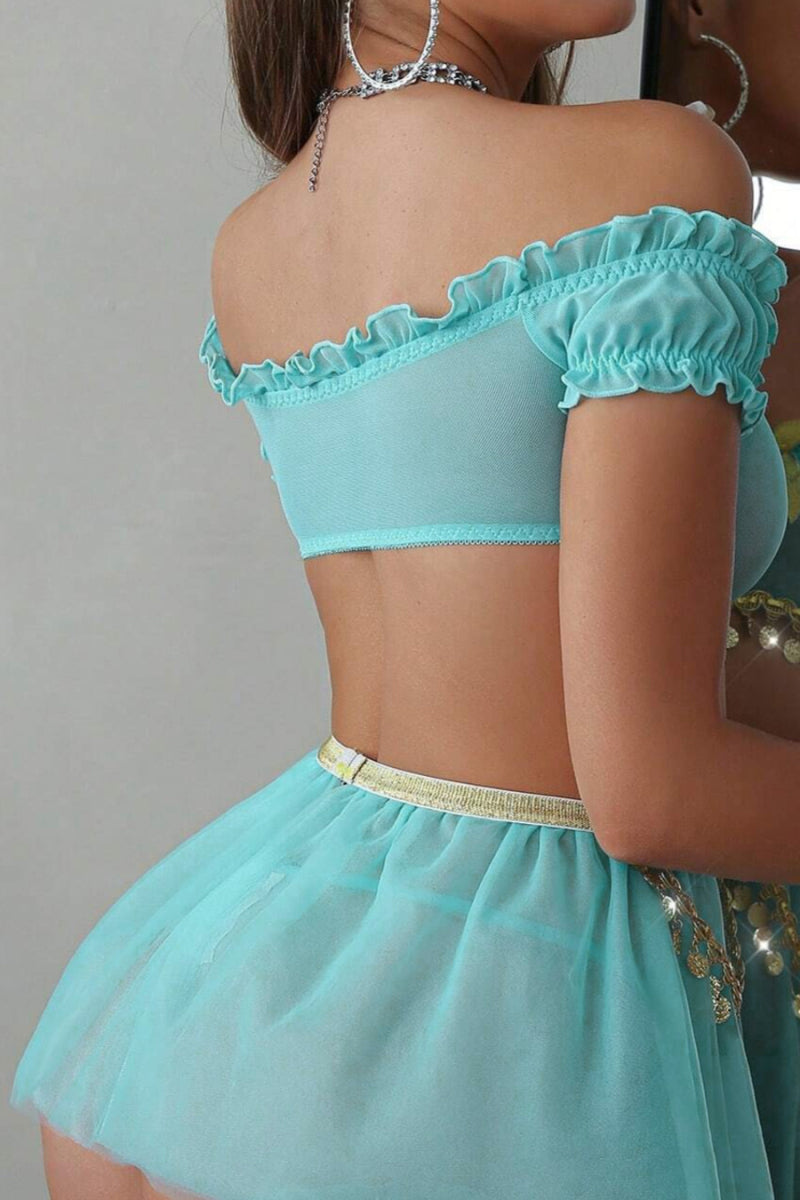 Sexy Princess Jasmine ~  Sheer Fantasy Lingerie with Gold Details