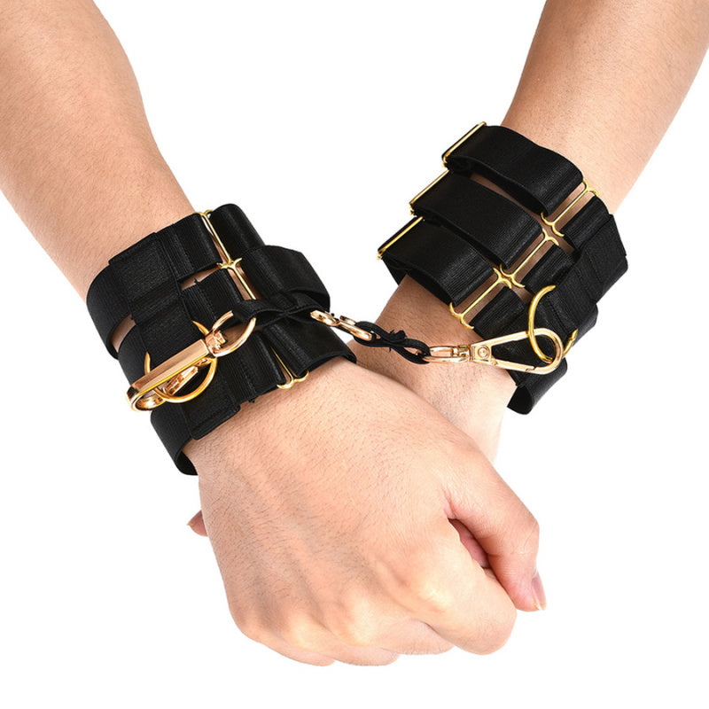 Adjustable BDSM Handcuffs – Black Bondage Restraints