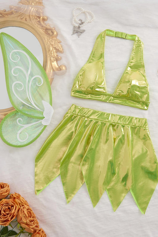 Tinkerbell Fairy Costume Set – 3 Pieces (Top, Skirt & Wings)